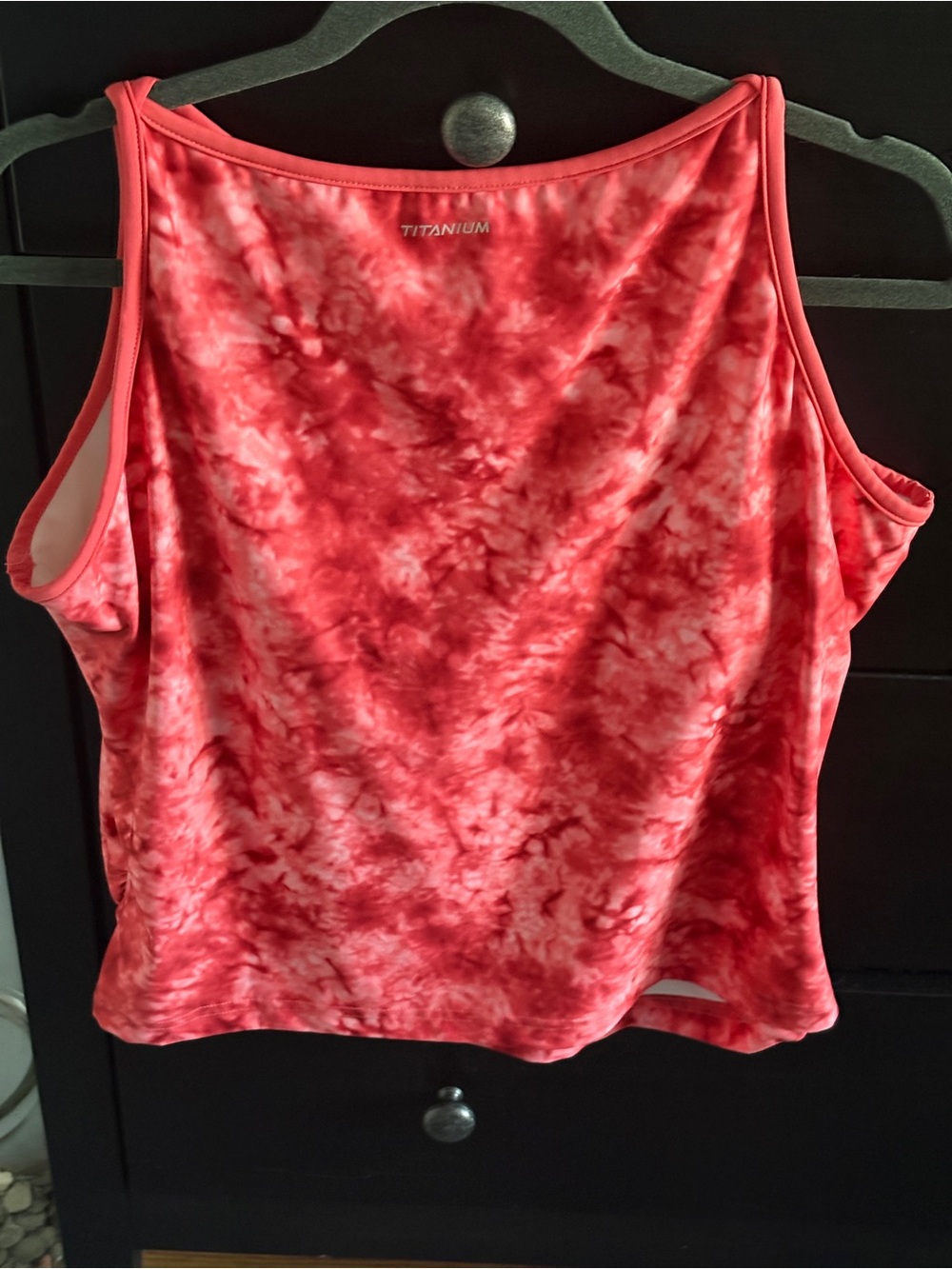 Columbia Titanium XL Pink Coral Tie Dye Ruched Athletic Tank Built In Bra - Picture 3 of 8